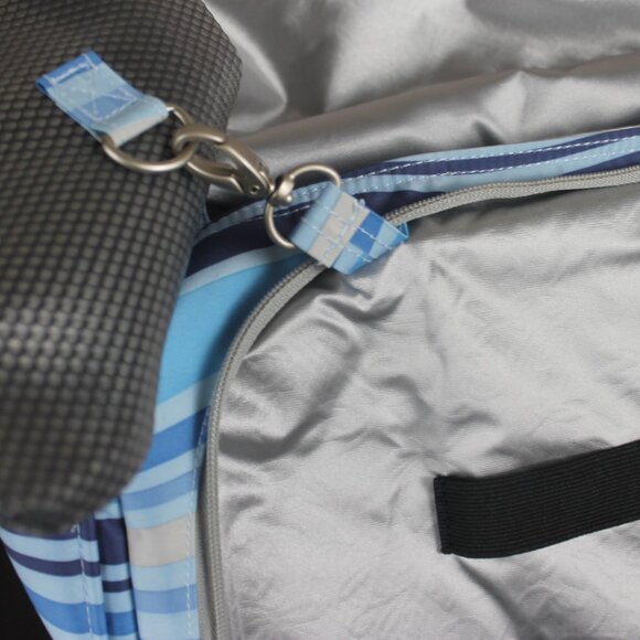 Ju Ju Be Baby Diaper Bag Crossbody Blue Striped W/Changing Mat New Teflon Be All - Picture 15 of 16